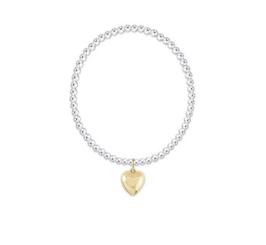 Enewton - Classic Mixed Metal 3mm Bracelet - Love Plush Gold Charm - Findlay Rowe Designs