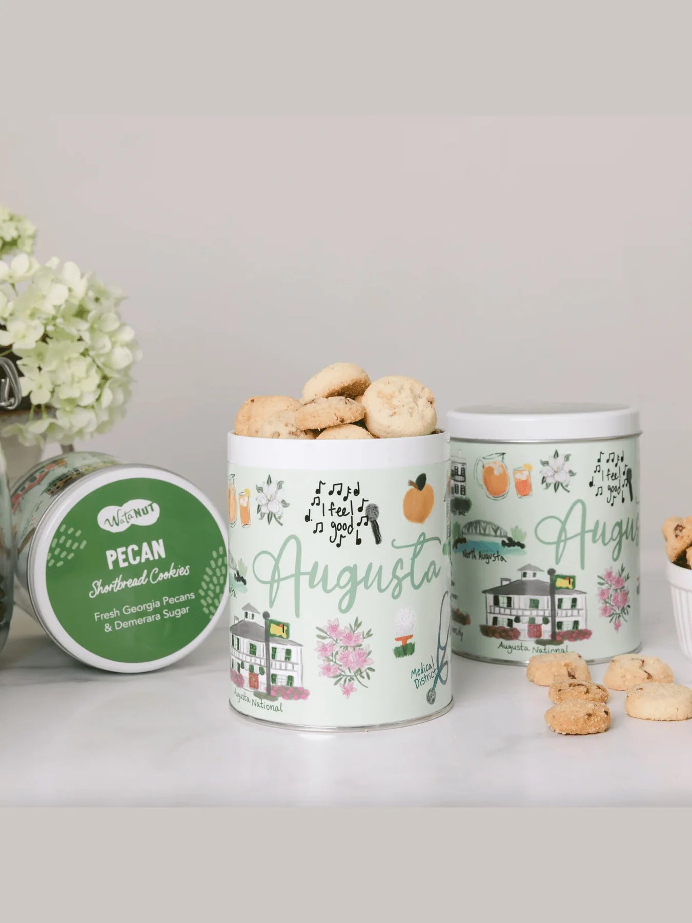 Watanut - Augusta Gift Tin - Cheddar Cocktail Cookies - Findlay Rowe Designs