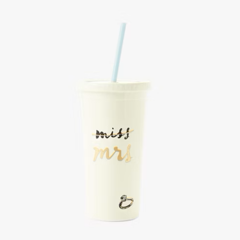Kate Spade- Miss To Mrs. Tumbler With Straw