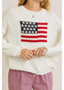 Top - Boxy Sweater - USA Flag - Ivory - Findlay Rowe Designs
