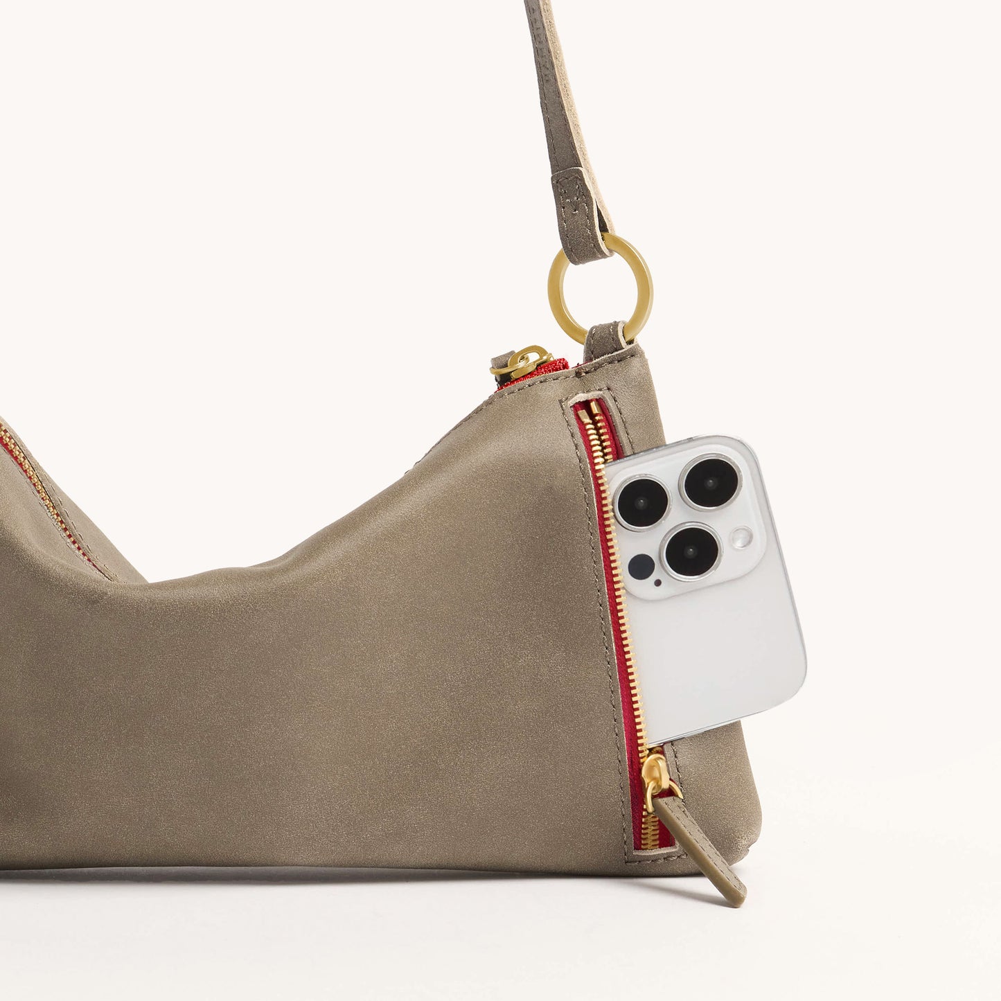 Hammitt - Kyle Small Pewter Brushed Gold - Red Zip - Findlay Rowe Designs