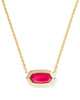 Kendra Scott - Necklace - Elisa Bezel Short Pendant - Gold Carmine Red Illusion