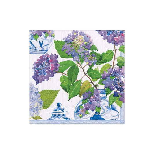 Caspari - Cocktail Napkins - Hydrangeas and Porcelain - Findlay Rowe Designs
