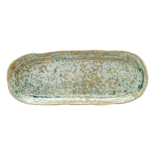 Stoneware Platter - 13in - Green