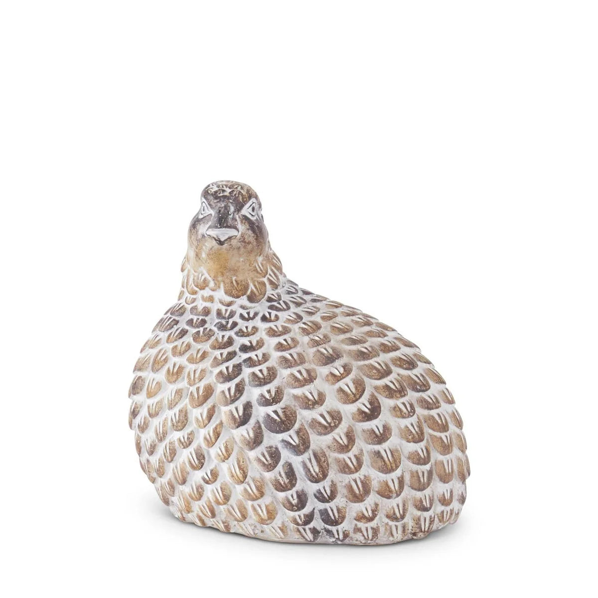 Sculpture - Quail - . Tan Whitewashed - 6.25in - Findlay Rowe Designs