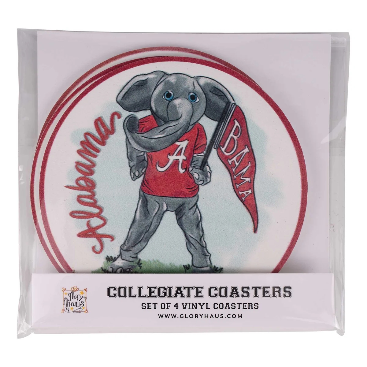 Glory Haus - Collegiate Coasters - Set of 4 - Alabama