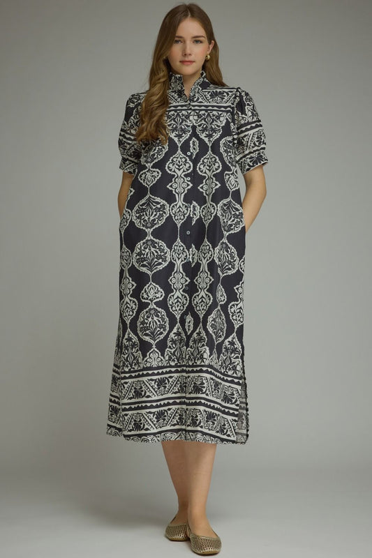 Entro - Dress - Maxi Ornamental - Black - Findlay Rowe Designs