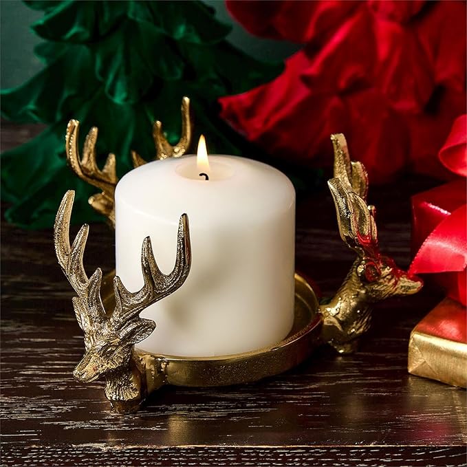 Pillar Candleholder Bottle Coaster - Gold Stag