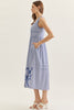 Entro - Dress - Midi Sleeveless Striped Cutout Embroidery - Navy - Findlay Rowe Designs