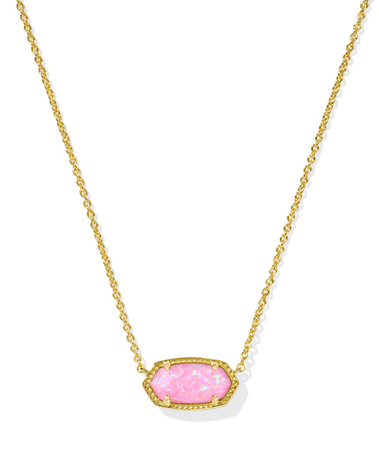 Kendra Scott - Necklace - Elisa Gold Short Pendant Necklace - Carnation Kyocera Opal - Findlay Rowe Designs