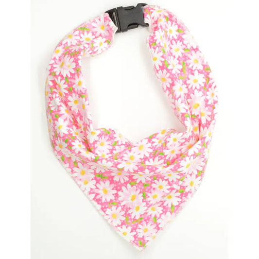 Dog Collar Accessory - Scarf -  Pink Daisy - Small - Findlay Rowe Designs