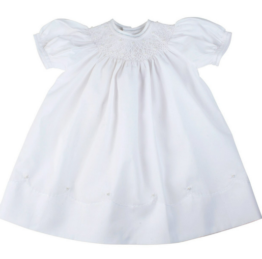 Feltman Brothers - Girls - Dress Pearl Flower Bishop White - 3mo - Findlay Rowe Designs