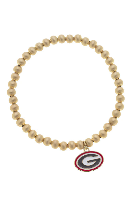 Canvas - Georgia Bulldogs Ball Bead Stretch Bracelet