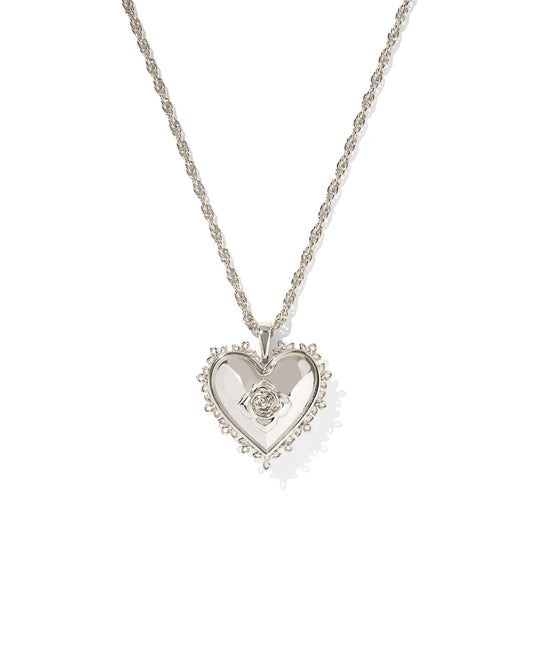Kendra Scott - Necklace - Mallory Rose Locket Short Pendant - Silver - Findlay Rowe Designs