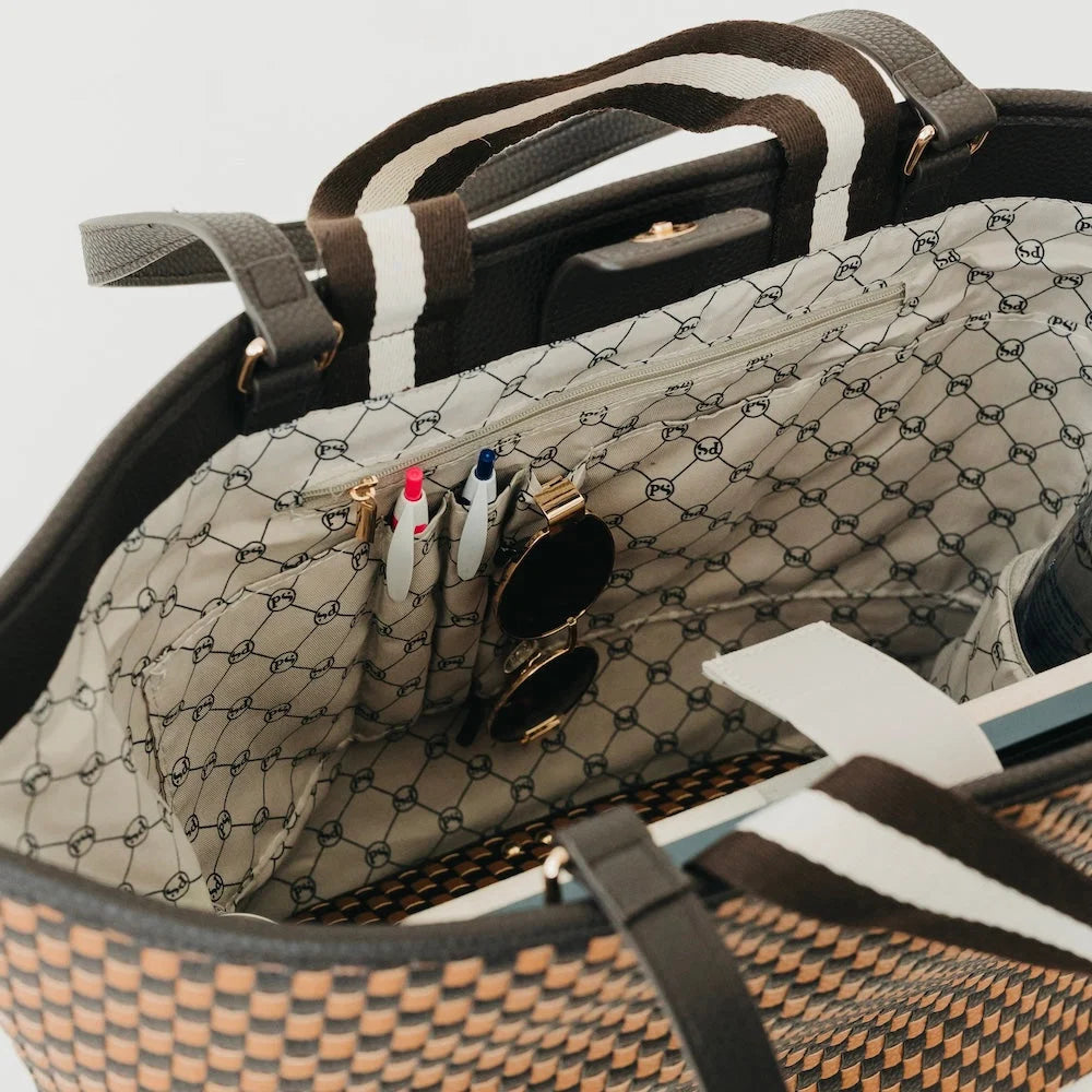 Pretty Simple Bags -  Woven Tiffany Organizer Tote Bag - Checkered Black - Findlay Rowe Designs
