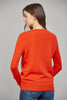 V Neck Long Sleeve Sweater Top - Orange Red - Findlay Rowe Designs