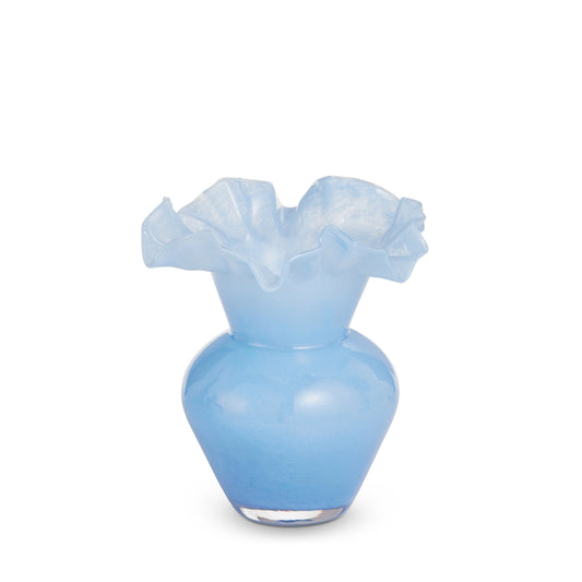 Vase - 8in Ruffle - Blue - Findlay Rowe Designs