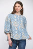 Top - Damask Print - Button Up - Findlay Rowe Designs