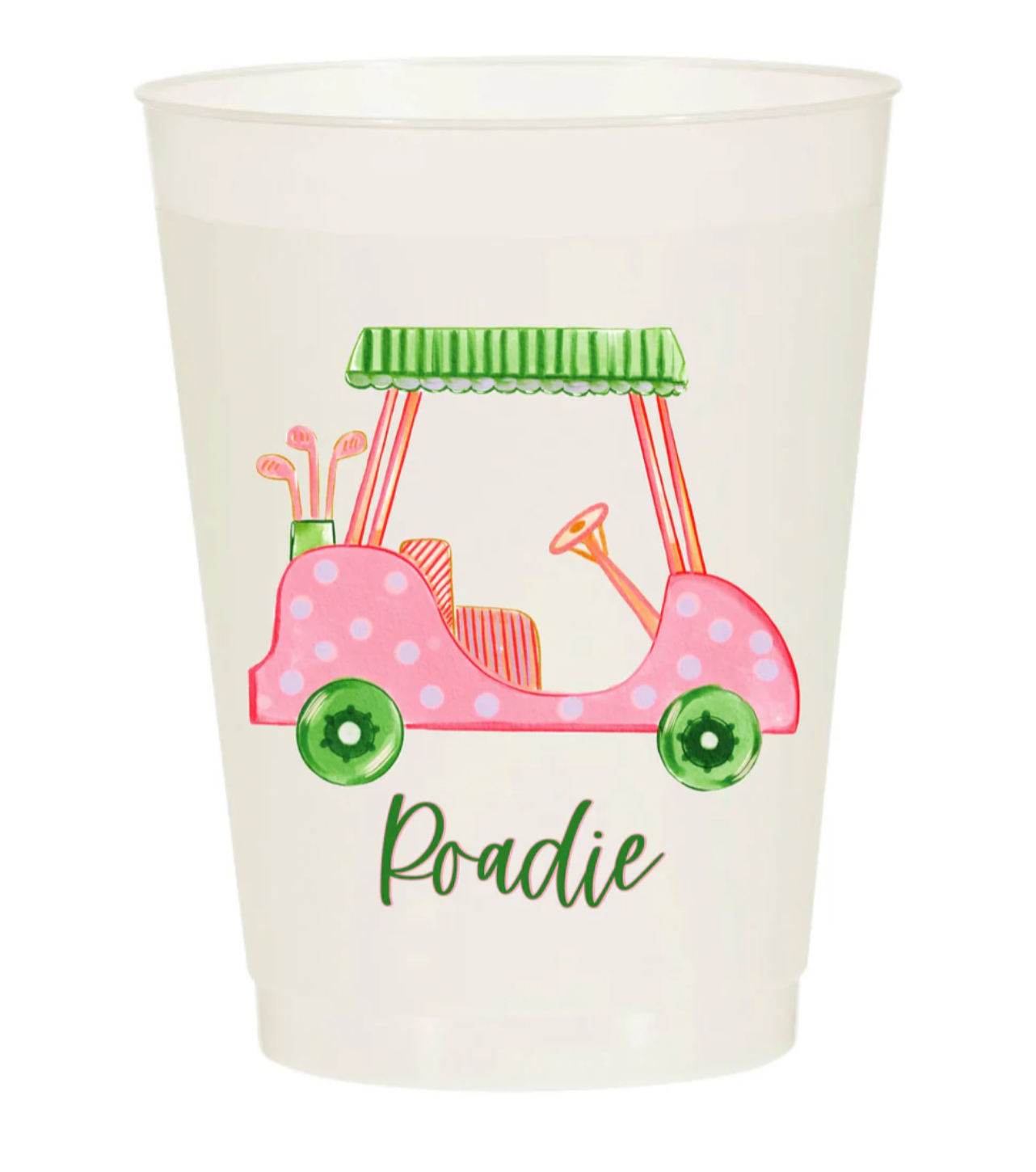Frosted Party Cup - Set 10 - Pink Golf Cart Masters - Findlay Rowe Designs