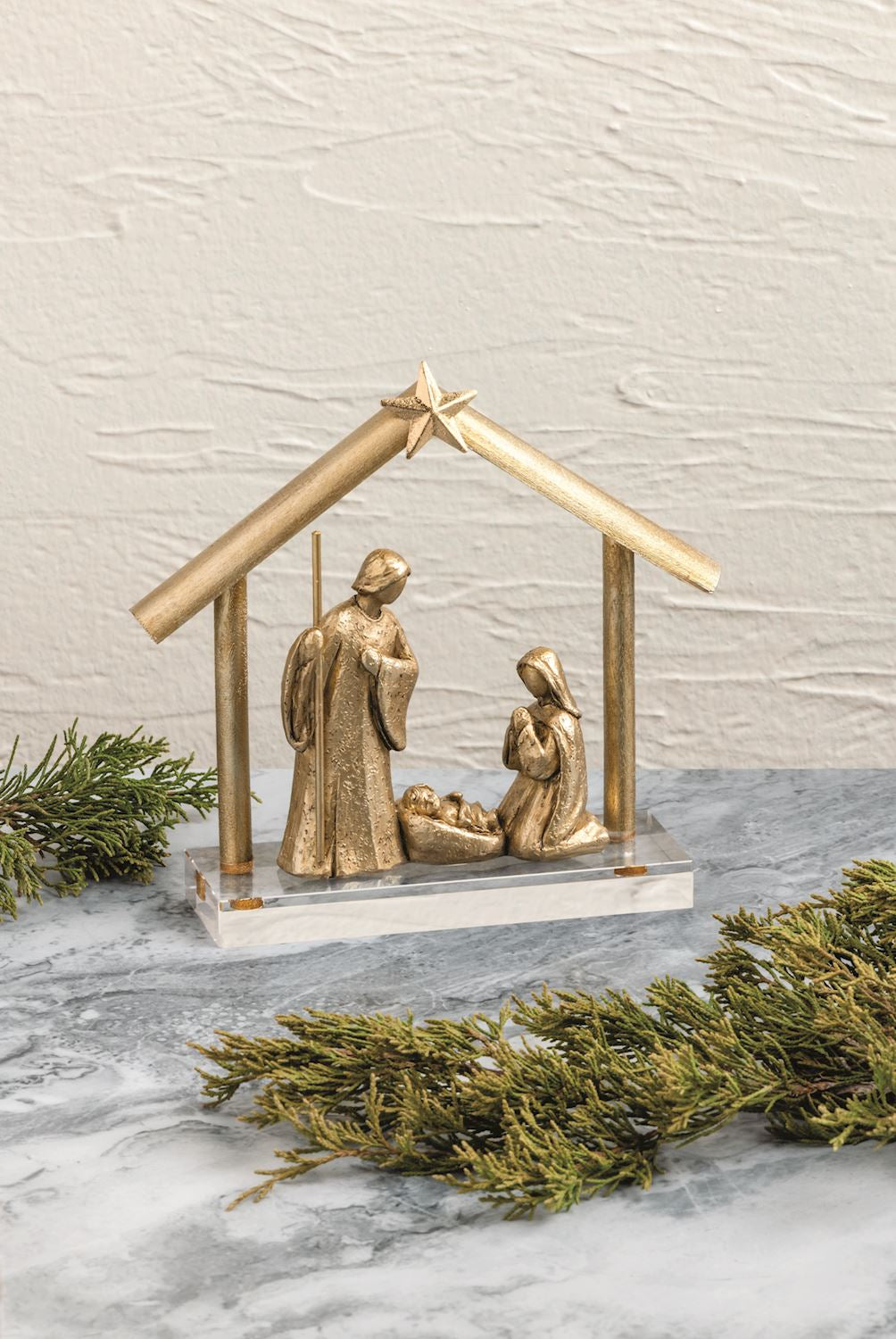 Mud Pie - Gold Nativity - Acrylic Base - Findlay Rowe Designs