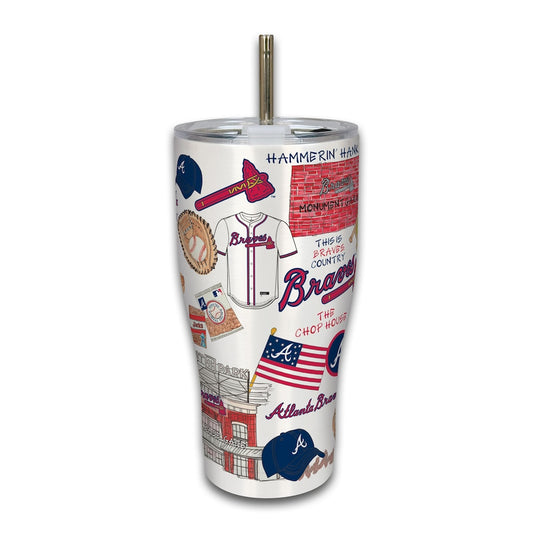 Magnolia Lane - 30oz Stainless Steel Icon Tumbler - Atlanta Braves