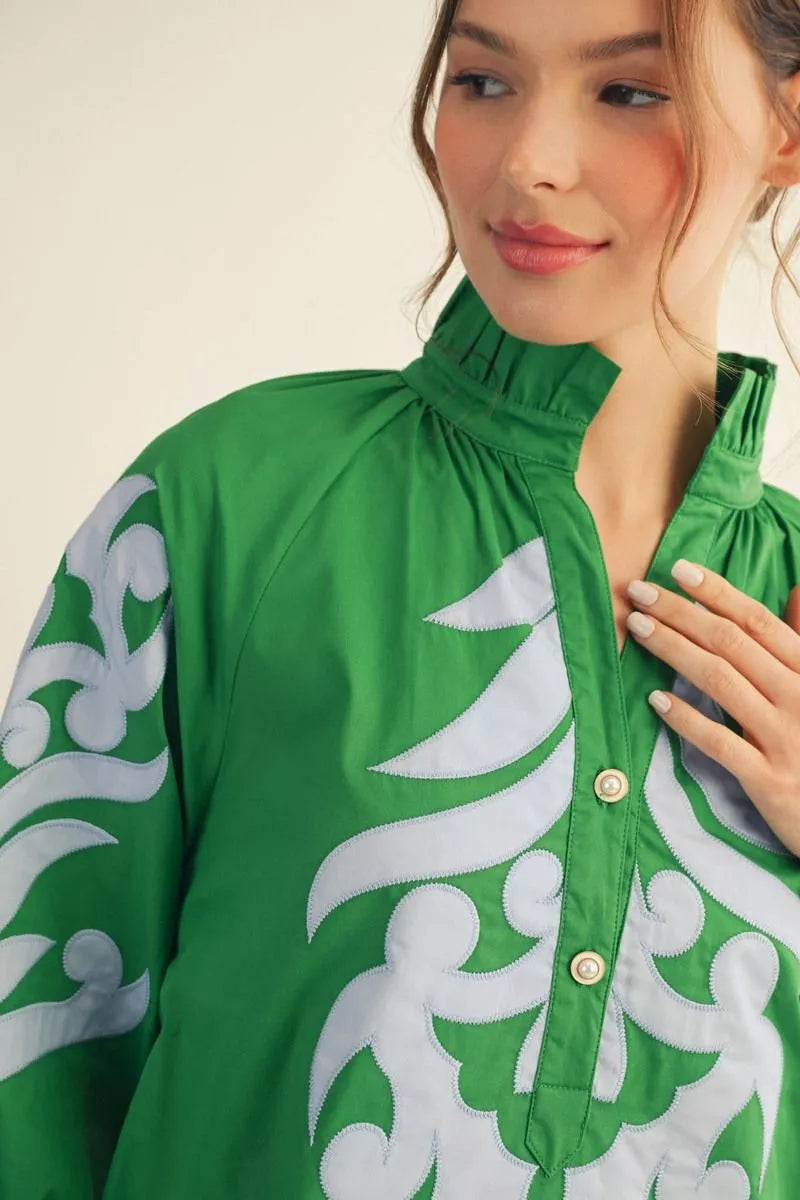 Jodifil - Dress Mini - Baroque Applique - Kelly Green - Findlay Rowe Designs