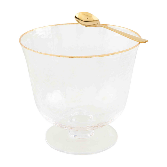 Mud Pie - Gold Edge Glass Pedestal  NO SHIP - STORE PICKUP - Findlay Rowe Designs