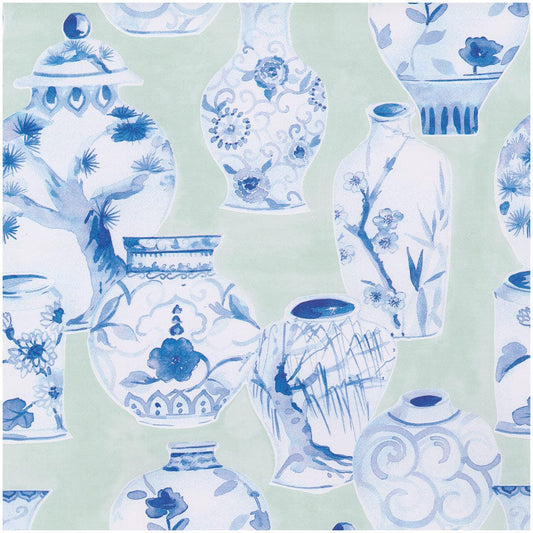 Caspari - Gift Wrap Roll - Glazed Porcelain - Celadon   STORE PICKUP ONLY - Findlay Rowe Designs