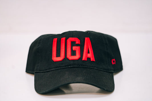 CODEWORD- BLACK COTTON DAD HAT RED UGA - Findlay Rowe Designs