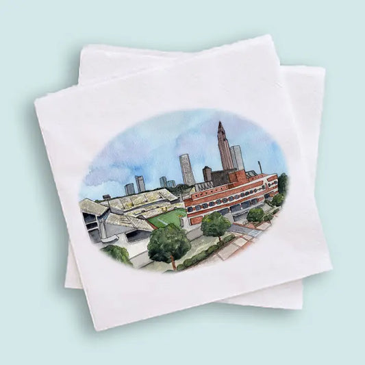 Napkin - Cocktail - Georgia Tech Stadium - Atlanta Skyline. - Findlay Rowe Designs