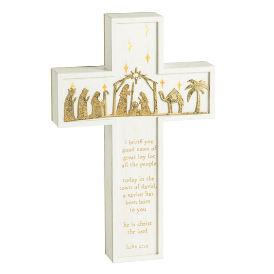 Mud Pie - Light-Up Nativity Cross