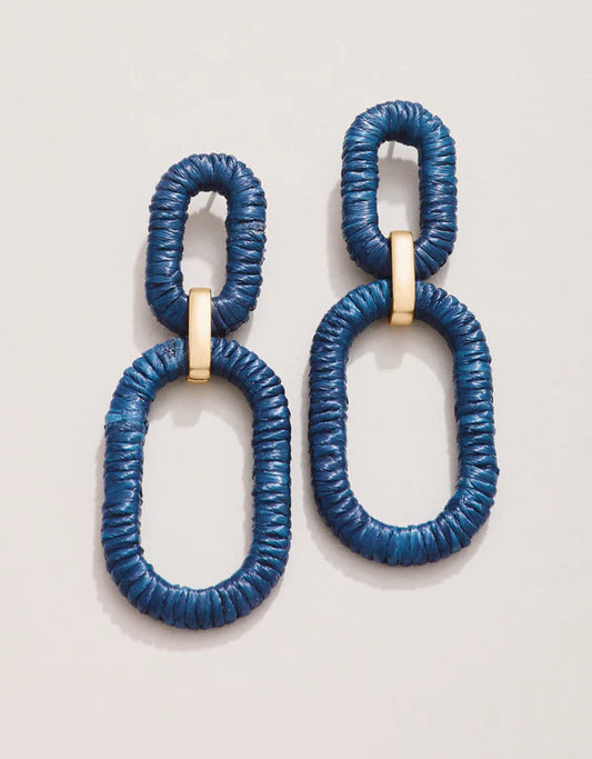 Spartina - Earrings - Straw Link Earrings - Navy - Findlay Rowe Designs
