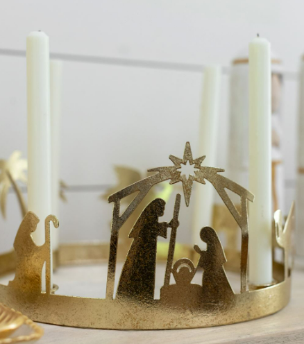 Gold Advent Candle Wreath - Findlay Rowe Designs