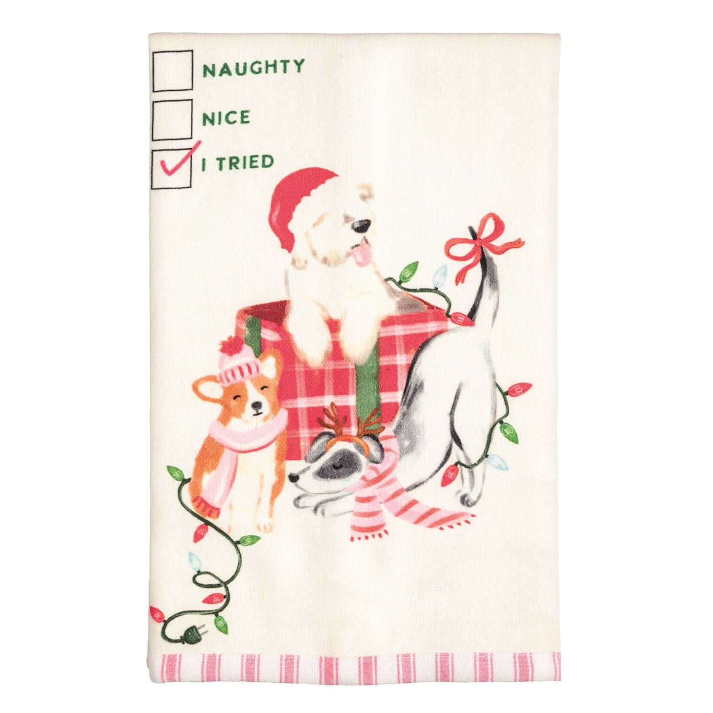 Mud Pie - Tea Towel - Christmas Pet - Pattern Hems - Findlay Rowe Designs