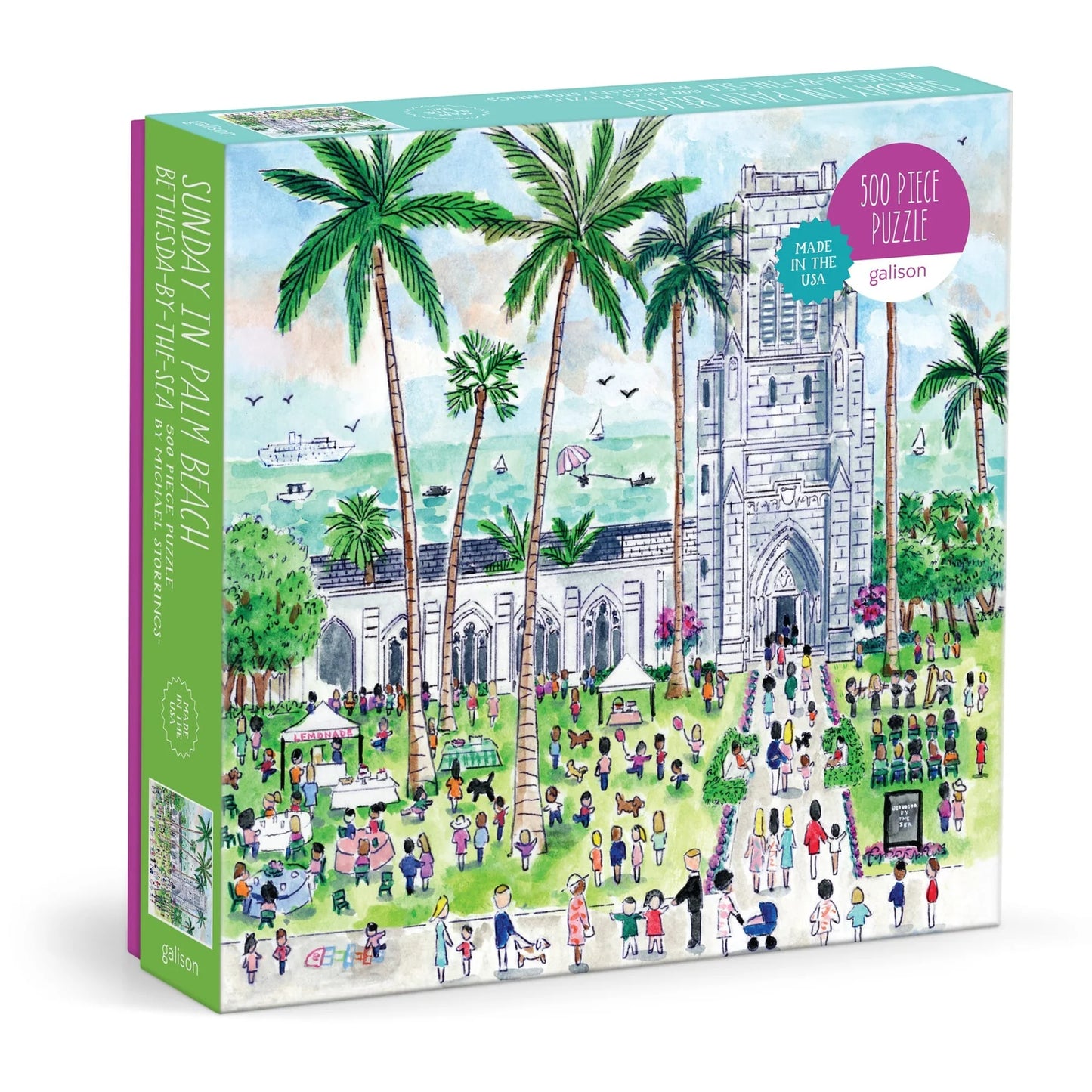 Puzzle - Michael Storrings Sunday in Palm Beach Bethesda by the Sea - 500 Piece - Findlay Rowe Designs