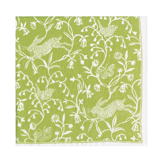 Caspari - Luncheon Napkin - Hedgerow Moss Green - Findlay Rowe Designs