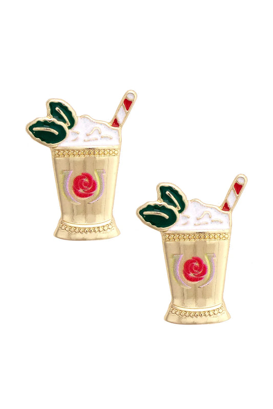 Canvas - Earring - Kentucky Derby Mint Julep - Findlay Rowe Designs