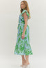 Entro - Dress - Midi V-neck Flutter Sleeve - Blue - Findlay Rowe Designs