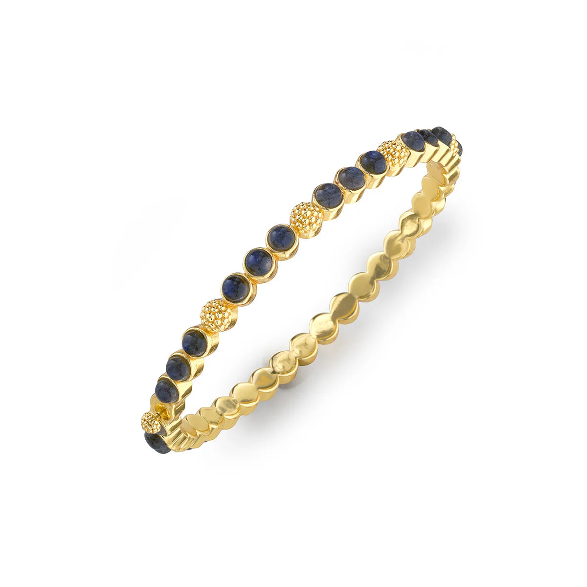 Capucine de Wulf - Bracelet - Gem Petite Hinged Bangle - Blue Labradorite - Findlay Rowe Designs