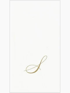 Caspari - Guest Towel Napkin - White Pearl-Paper Linen Napkin - Monogram - Findlay Rowe Designs