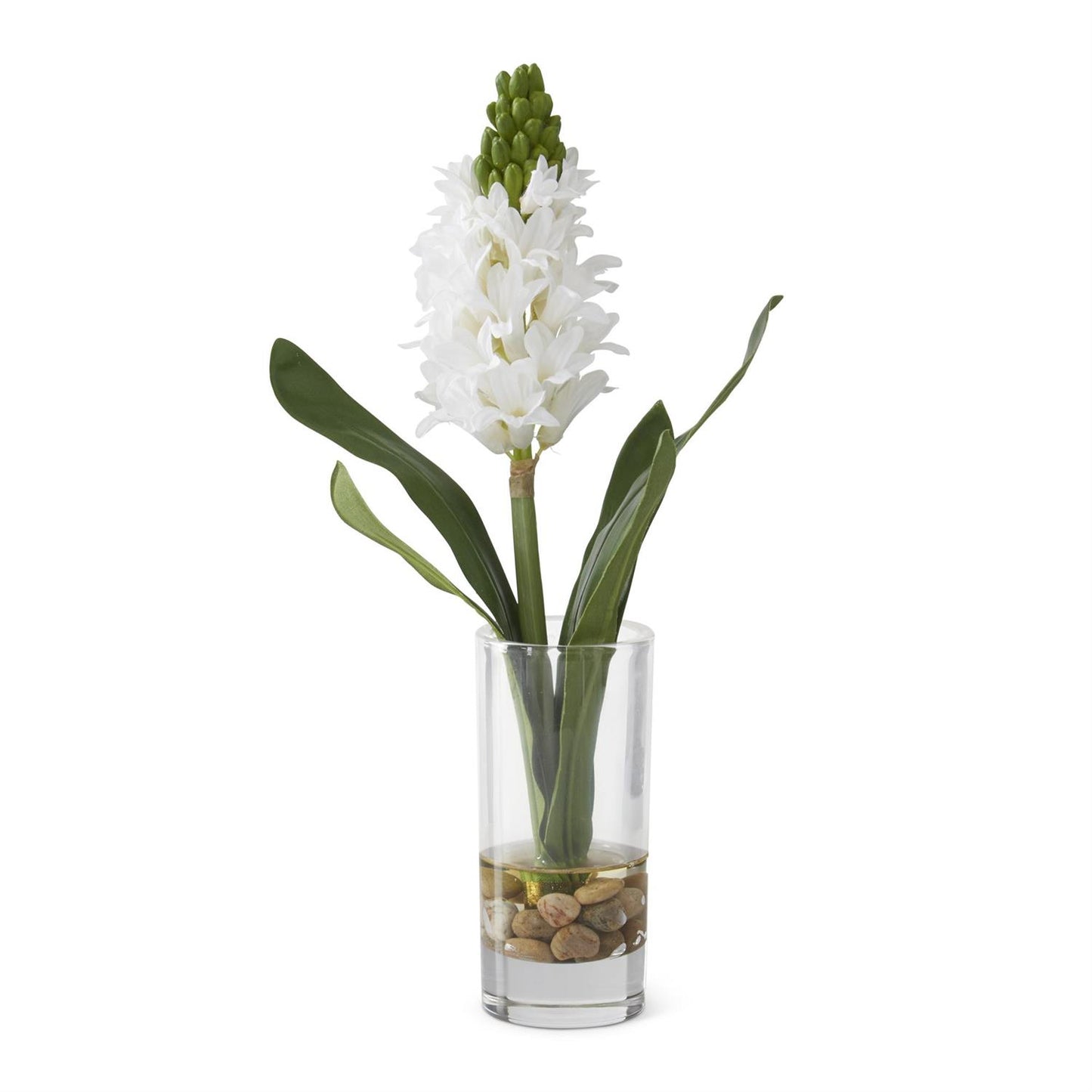 Floral - White Hyacinth Pressed Glass Vase - 14.25 Inch - Findlay Rowe Designs