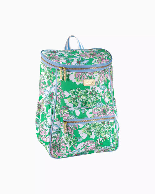 Lilly Pulitzer -Backpack Cooler in Spearmint Blossom Views