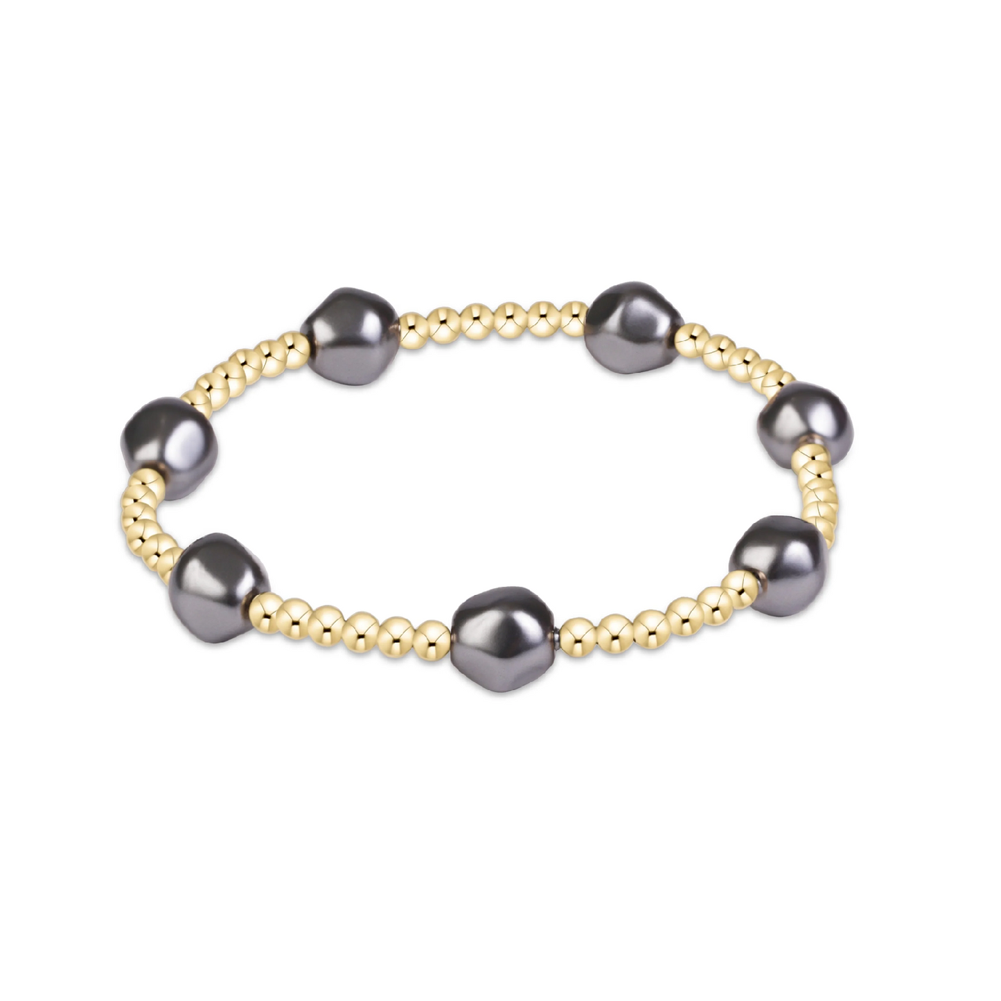 Enewton - Extends - Admire Pearl Dark Grey 3mm Gold Bracelet