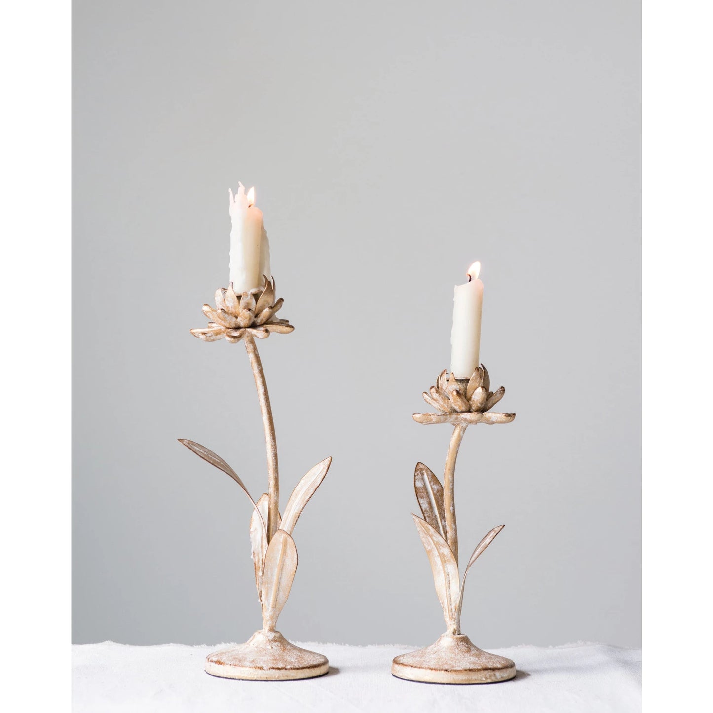 Candle - Taper Holder - Flower - Gold - Findlay Rowe Designs