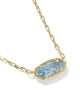 Kendra Scott - Necklace - Elisa Gold Pendant - Light Blue CZ
