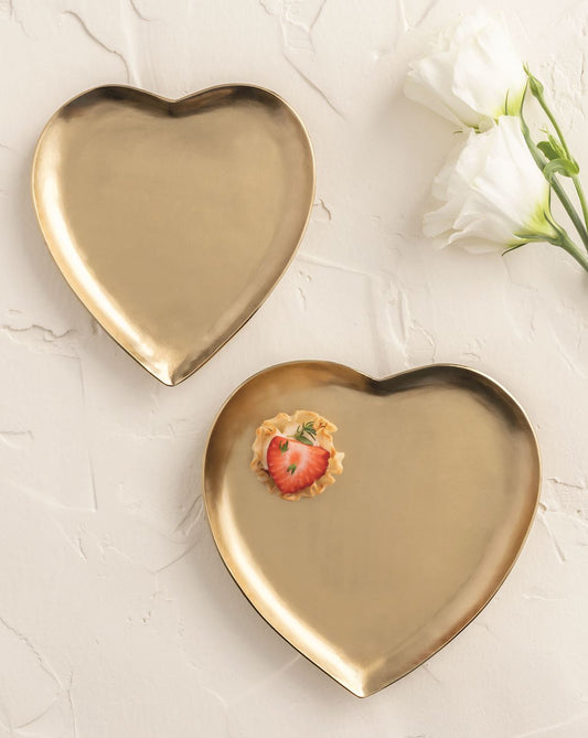 Mud Pie - Heart Tidbit Trays - Brass - Findlay Rowe Designs