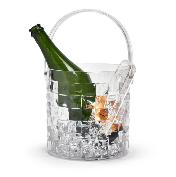 Two's Company- Cubed Acrylic Ice Bucket with Tongs