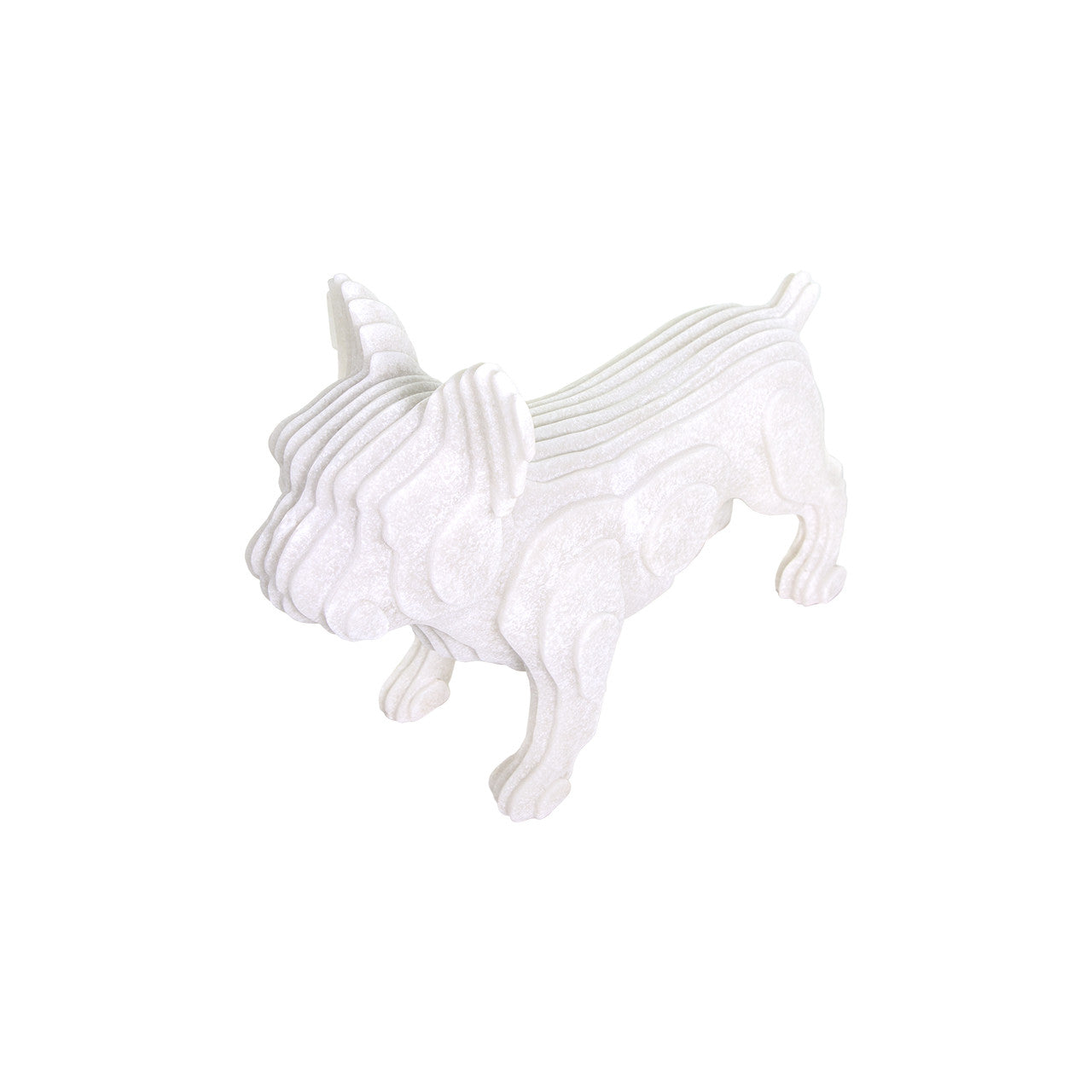 Percy Pug Dog White Quartz Sand Sculpture - 9in - Findlay Rowe Designs