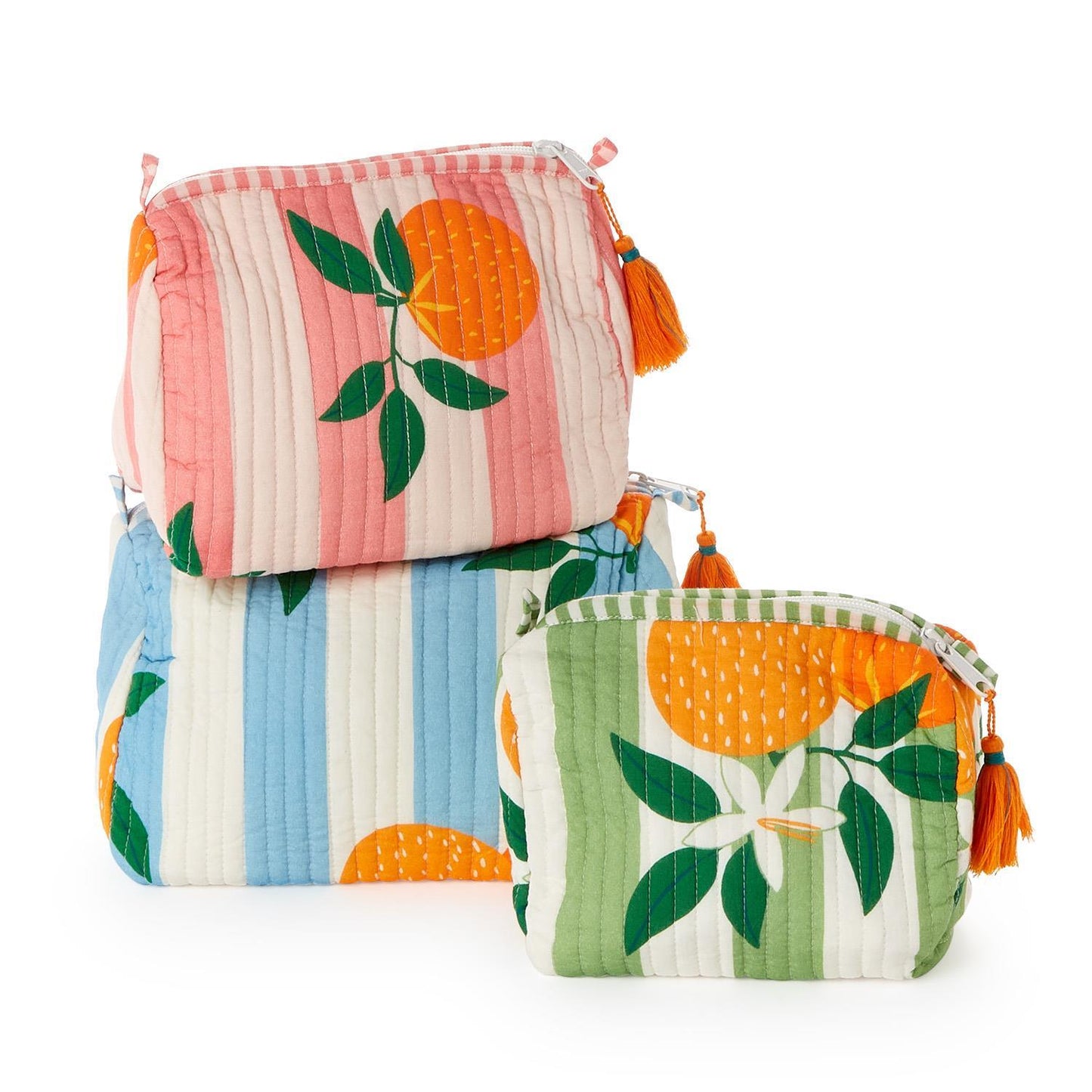 Accessory Bags - Waterproof Lined - Orange Grove Striped - Findlay Rowe Designs