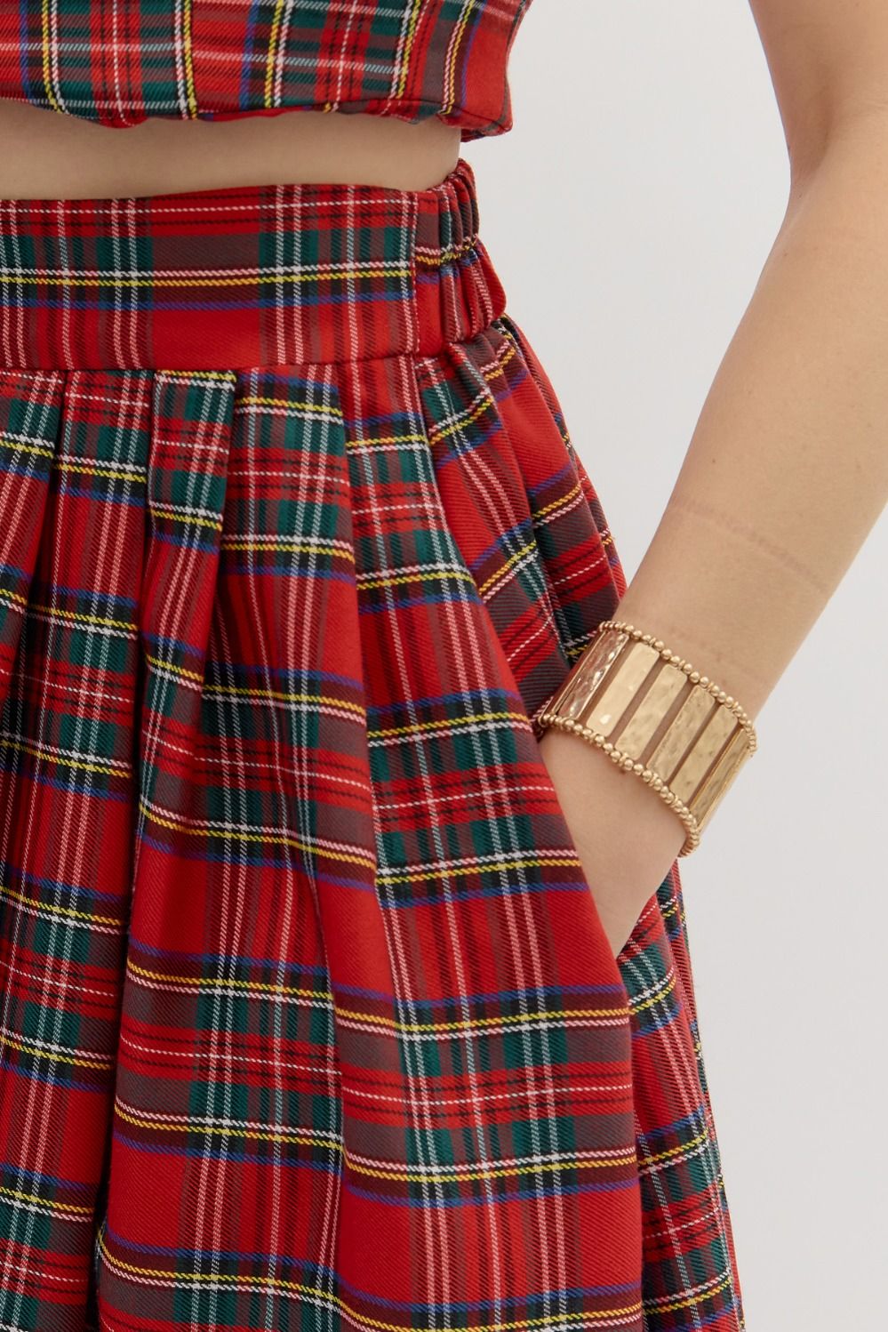 Skirt - Red Plaid Midi